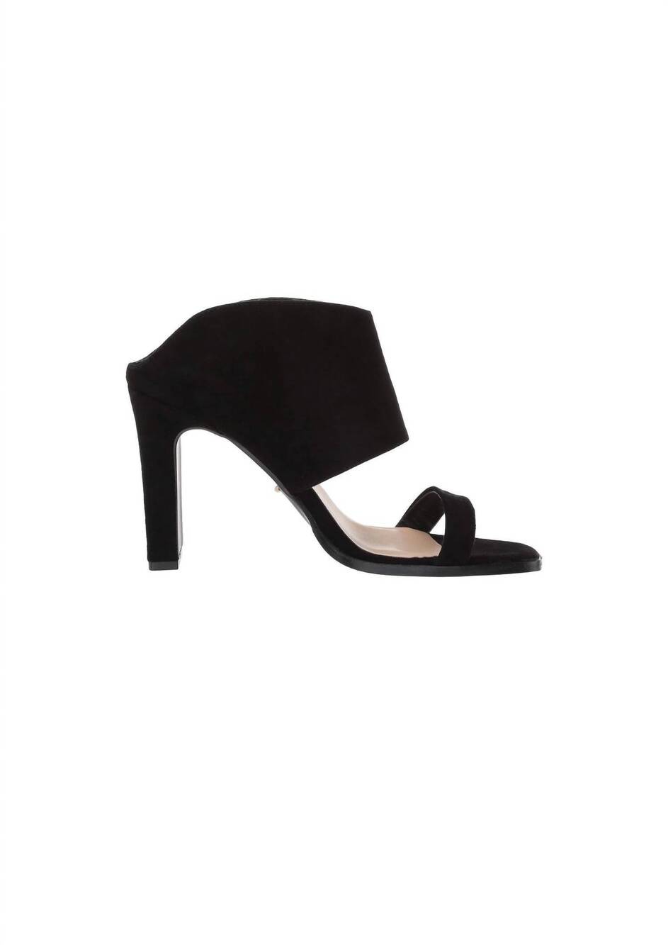 NEW 42 GOLD women's double strap slip on heels in black